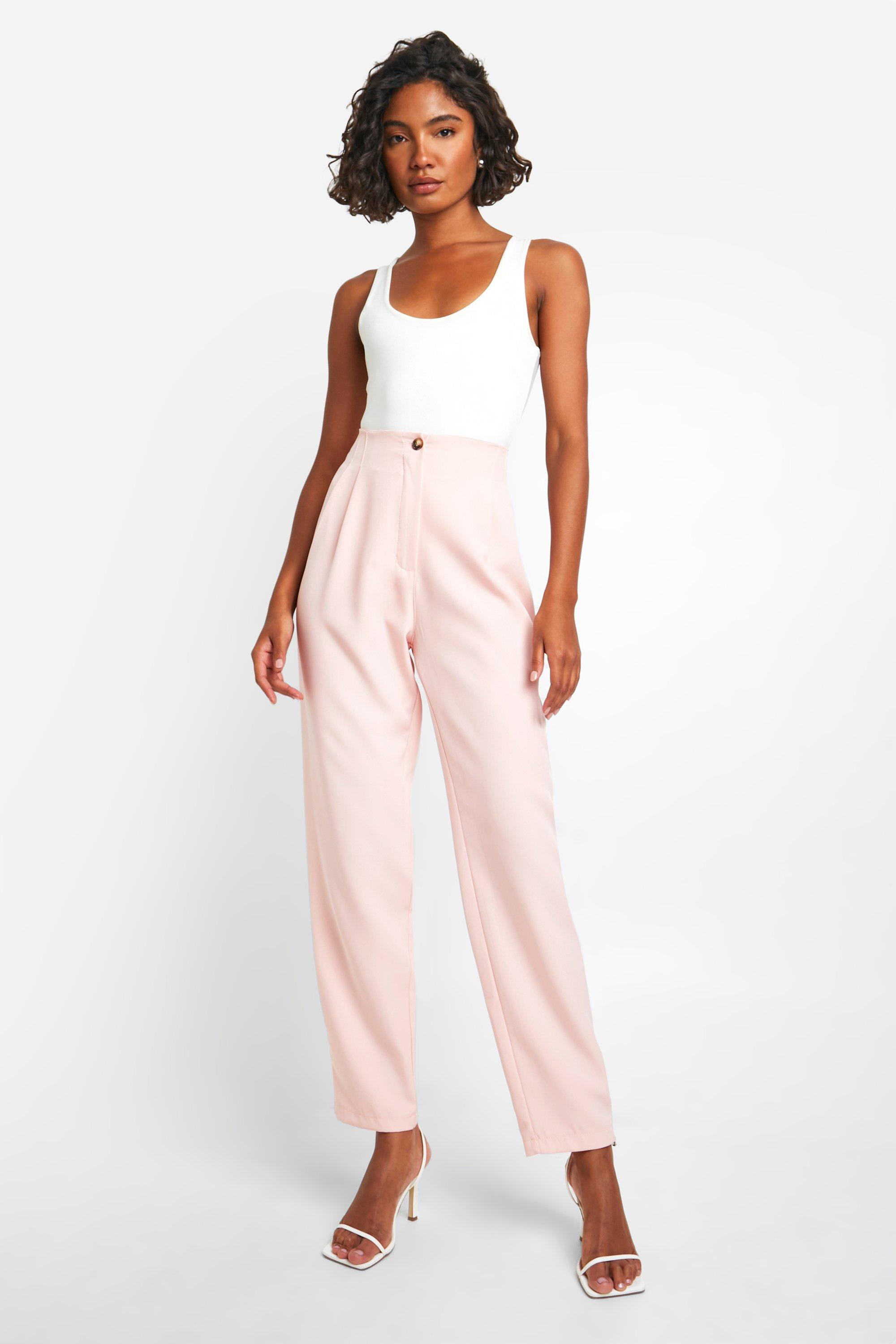 Boohoo pink trousers hot sale